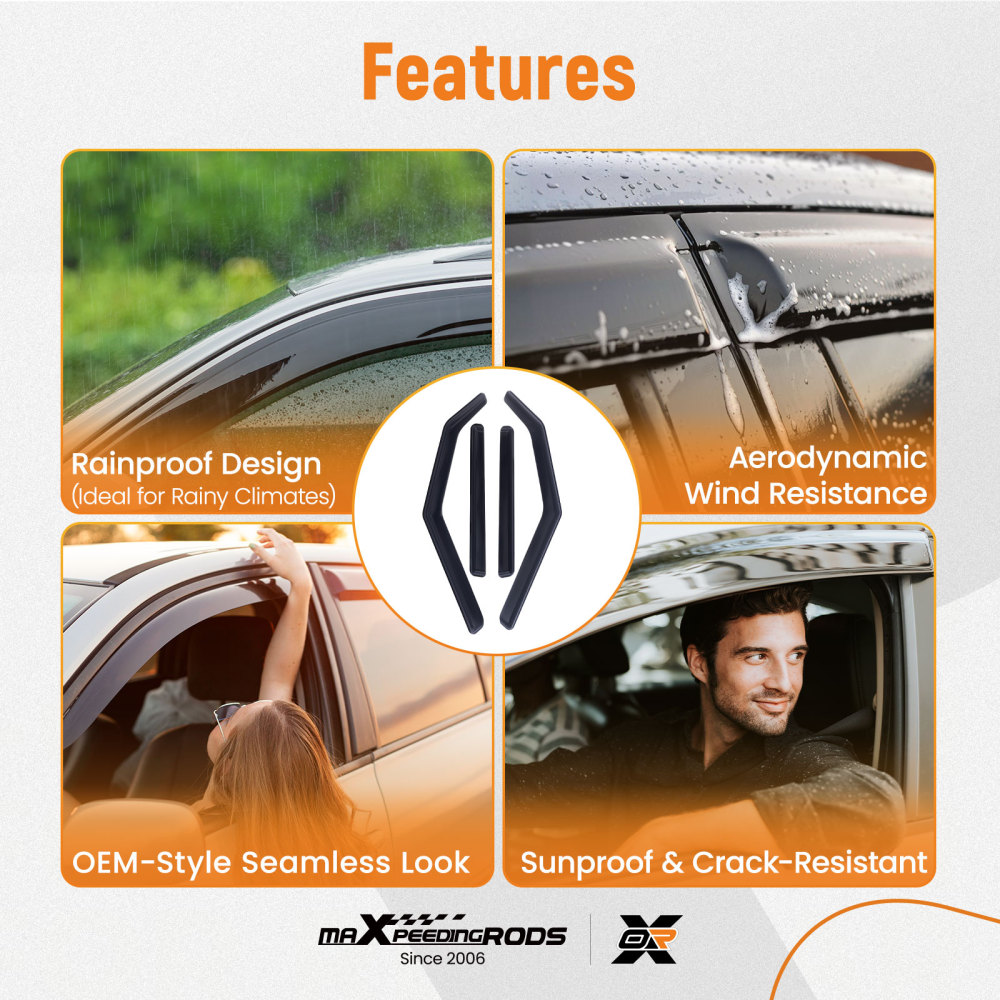 Wind Deflectors compatible for Skoda Yeti MK1 SUV 2009-2018 Rain Guards Easy Install