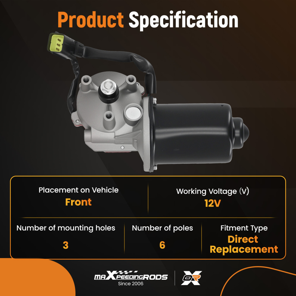 Front RHD Wiper Motor compatible for Land Rover Freelander LN 1998-2006 DLB000020 6Pin