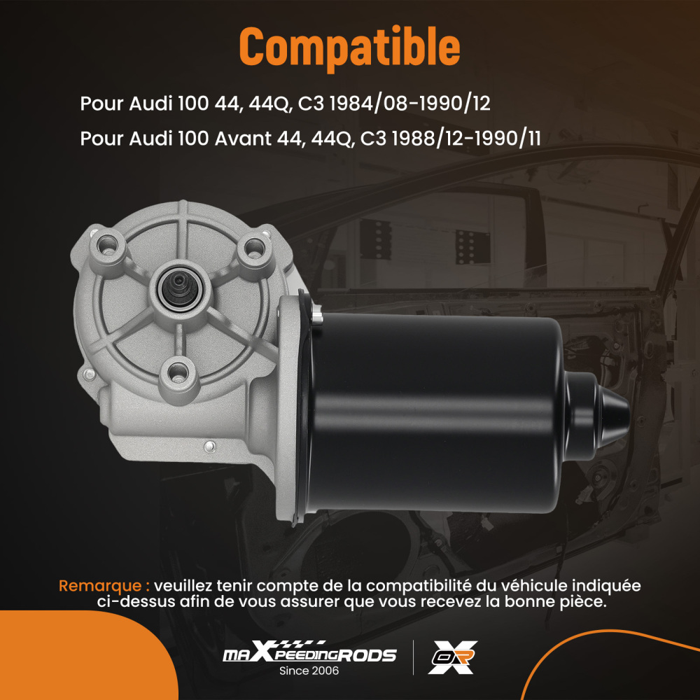 Motorino Tergicristallo Anteriore compatibile per Audi 100 200 V8 1984-1991 443955113C