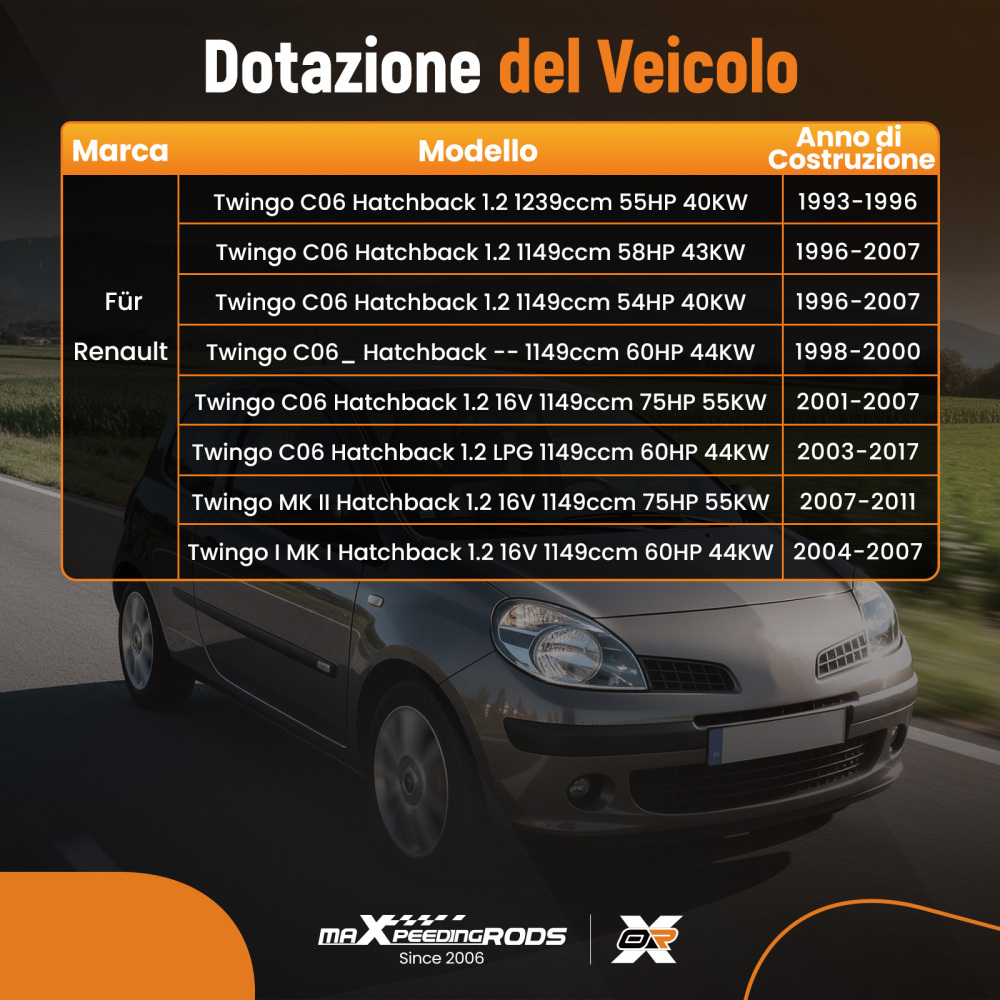 Front Wiper Motor LHD compatible for Renault Twingo I MK I Hatchback 1.2 16V 04- 7701036015