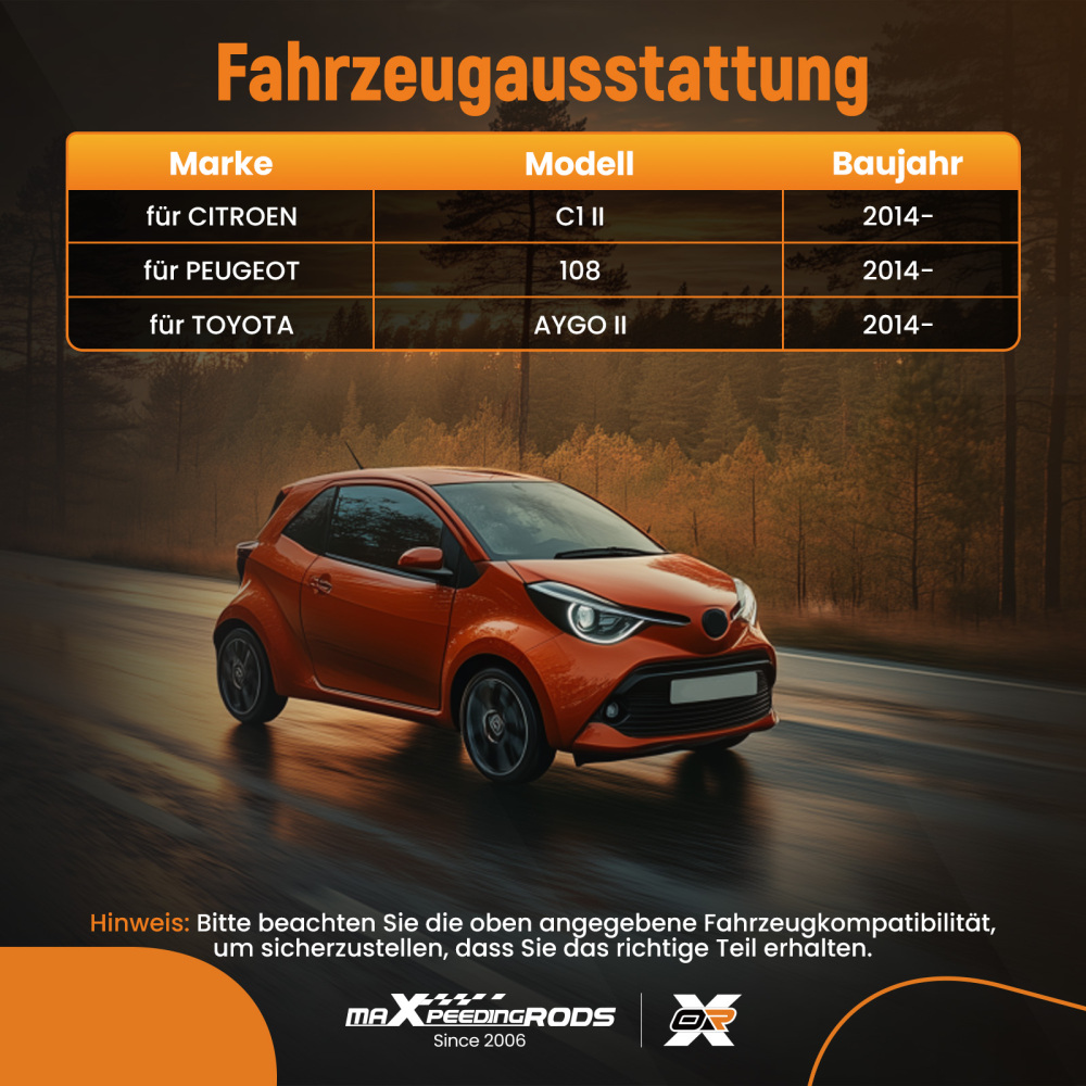 Rear windscreen wiper motor for CITROEN C1 II TOYOTA AYGO II PEUGEOT 108 2014