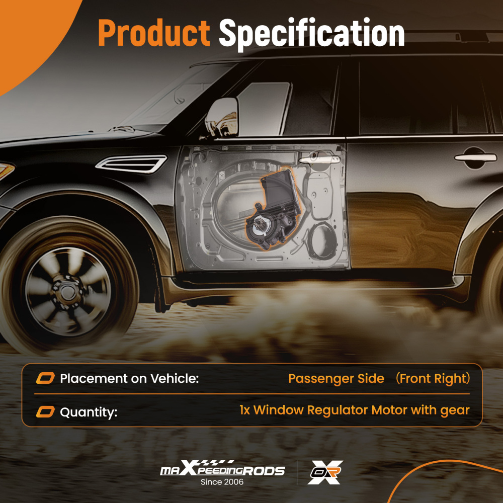 Front Left Window Regulator Motor compatible for Chevrolet Trucks C10 G10 Van G20 1976-1981