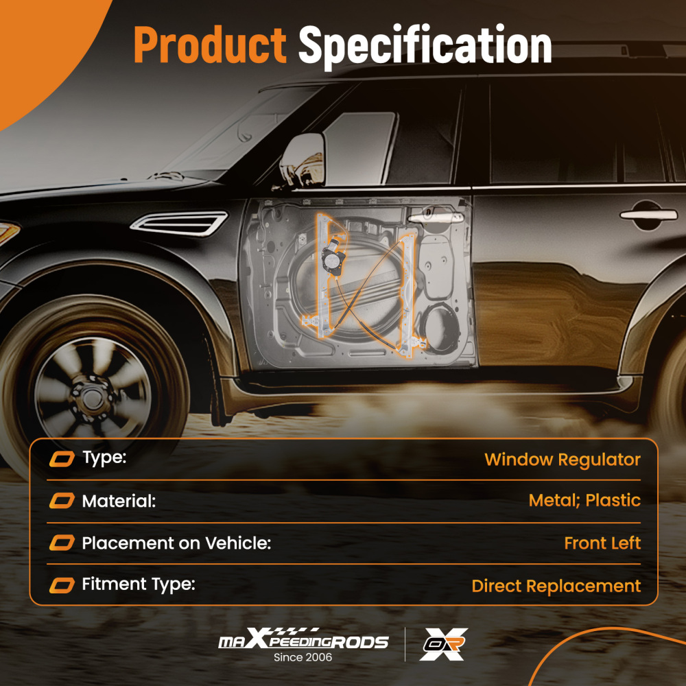 Front Driver Side Power Window Regulator w/ Motor compatible for Nissan Titan 2004-2015