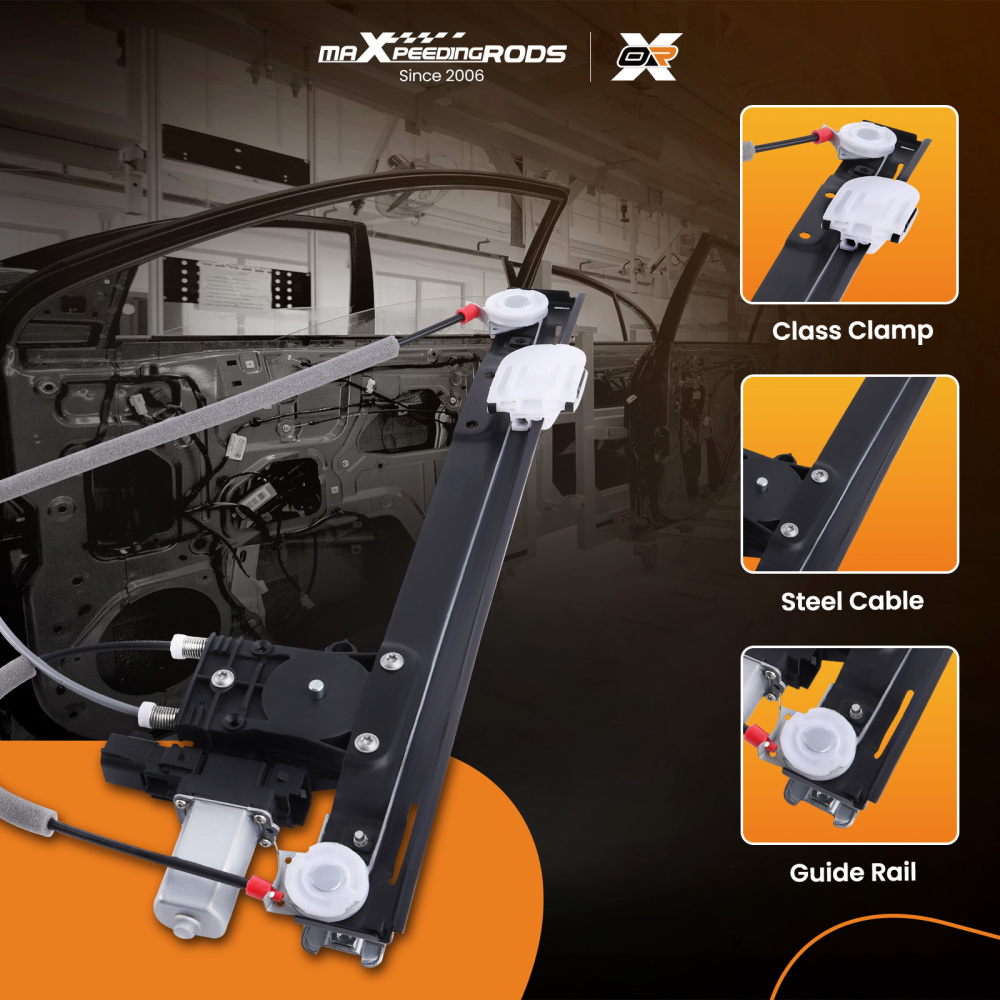 Window Regulator Complete Set compatible for Jaguar XF 08-15 Front LH RH with Motors