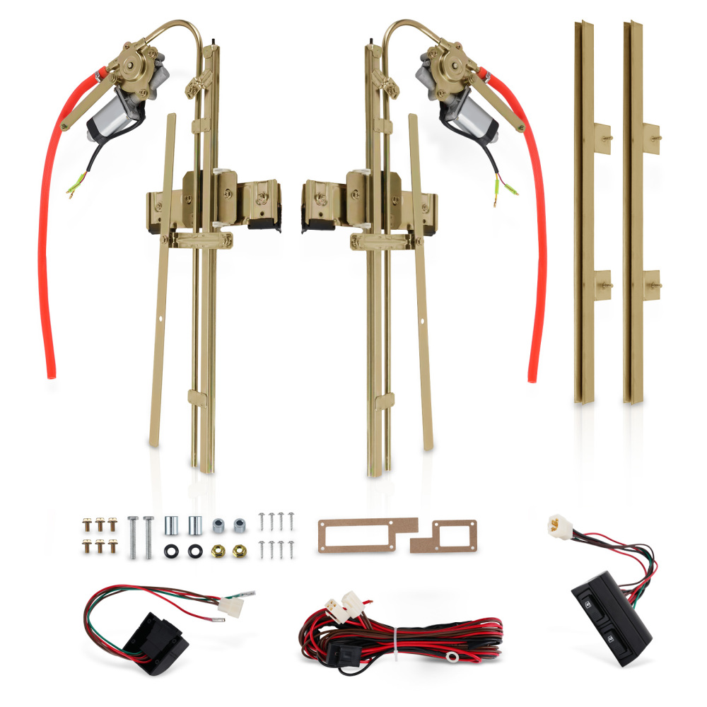 Universal 2 Door Flat Glass Power Window Kit 1932-UP For Cars Trucks