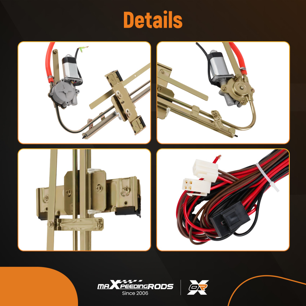 Universal 2 Door Flat Glass Power Window Kit 1932-UP For Cars Trucks