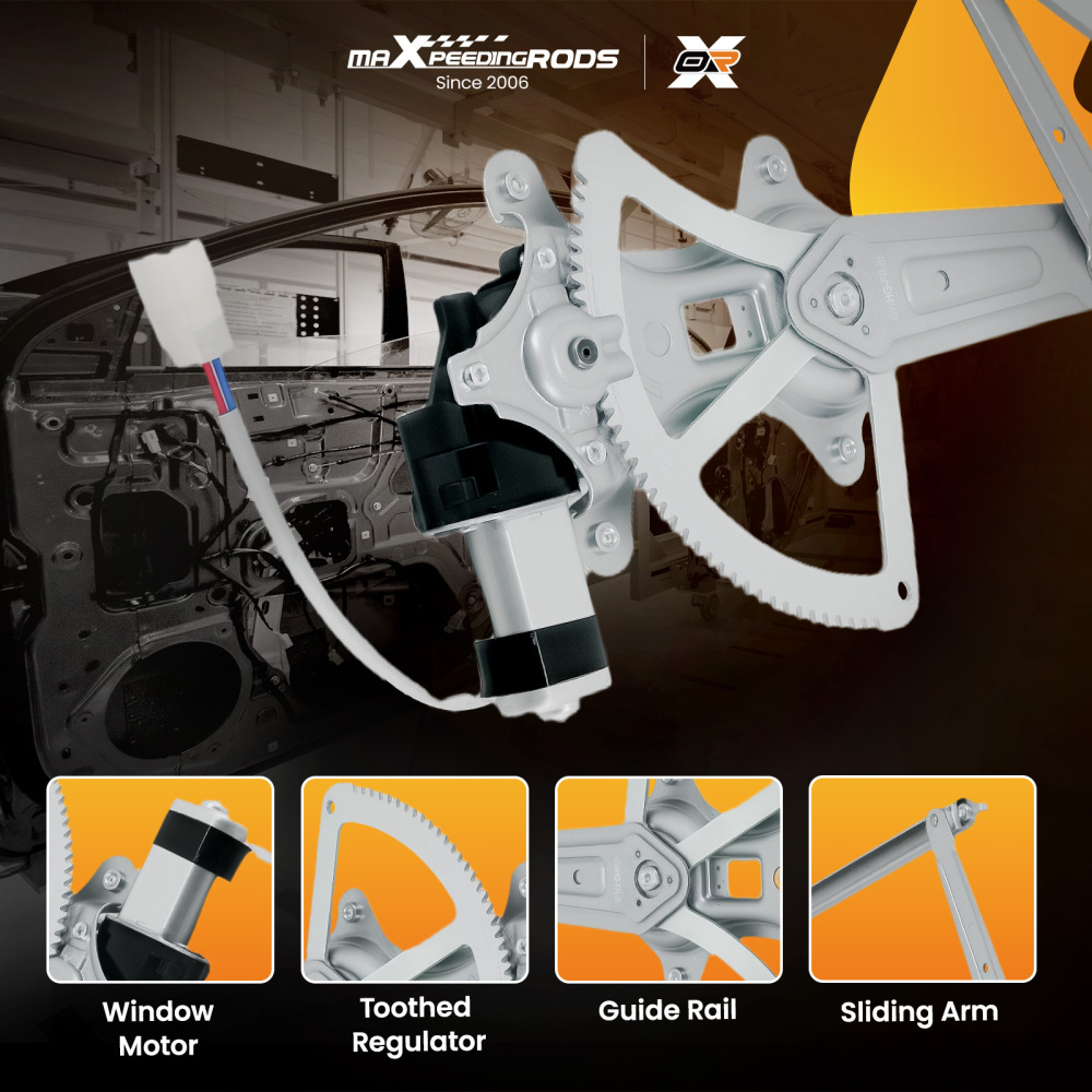 1x Front Right Power Window Regulator compatible for Toyota Corolla 03-08 741506 6981002170