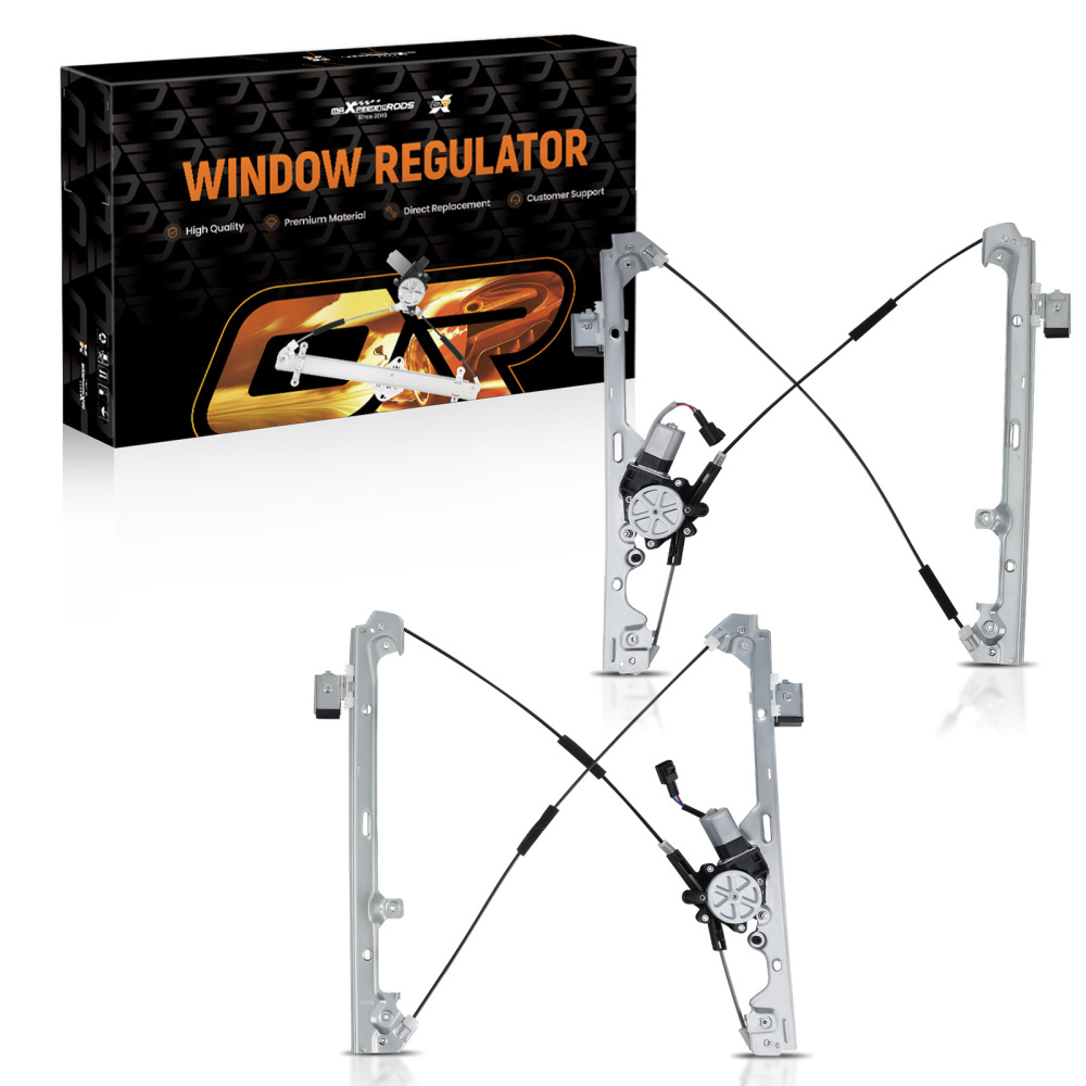 Pair Front Window Regulators compatible for Escalade/Tahoe/Yukon 00-06 w/Motor Left Right
