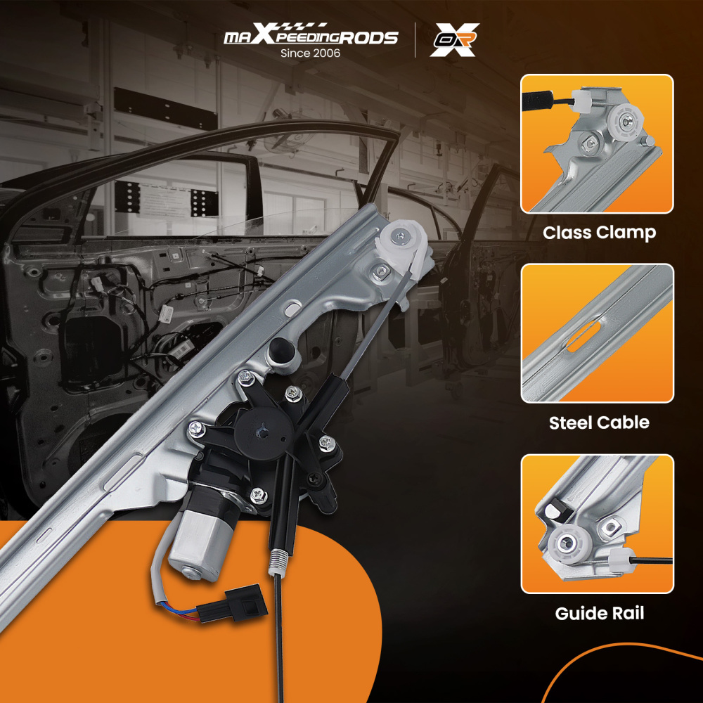 Pair Front Window Regulators compatible for Escalade/Tahoe/Yukon 00-06 w/Motor Left Right