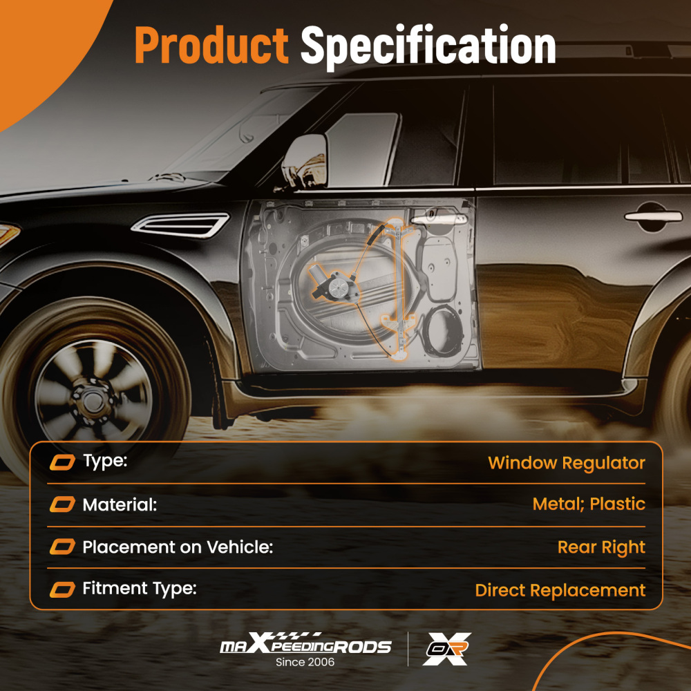 Power Window Regulator w/Motor RR compatible for Honda Accord 2003-07 72710-SDA-A01