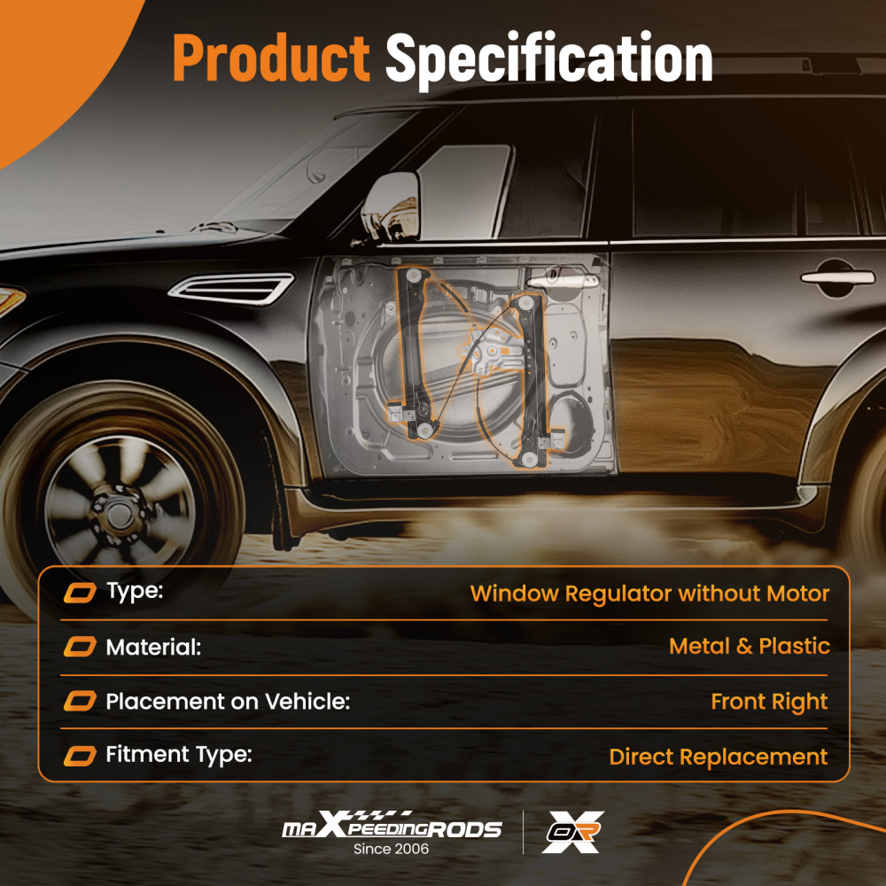 Front Right Power Window Regulator compatible for Chevrolet Cruze 11-15 95382562 749975