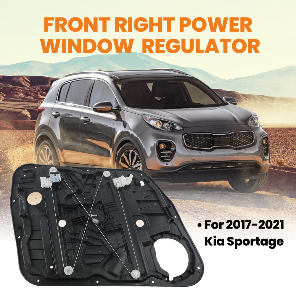 Front Door Right Passenger Power Window Regulator compatible for Kia Sportage 82481D9010