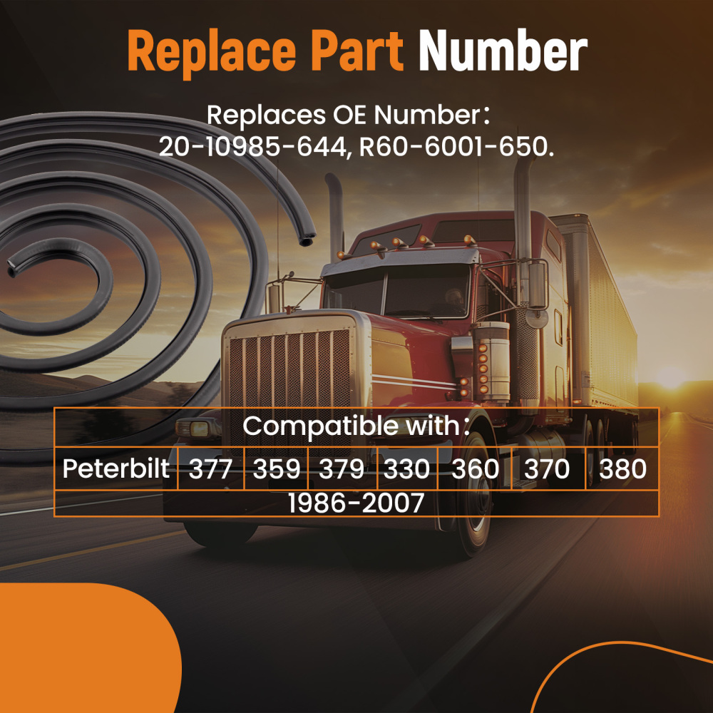 13.5ft Door Rubber Weatherstrip Seal compatible for Peterbilt 377 359 360 380 1986 - 2007
