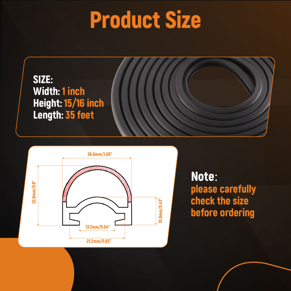D-Seal RV Slide Out Seal RV Wiper Weather Stripping for 018-312-EKD Black