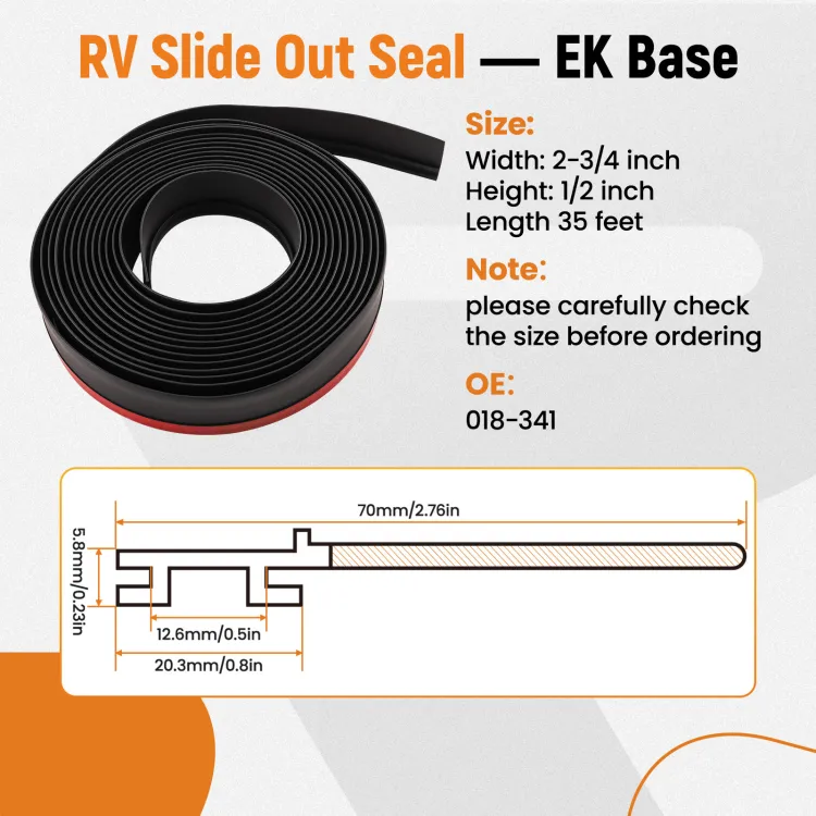 RACEWILL 11036206 Rv Slide Seal Ek Camper Slideout