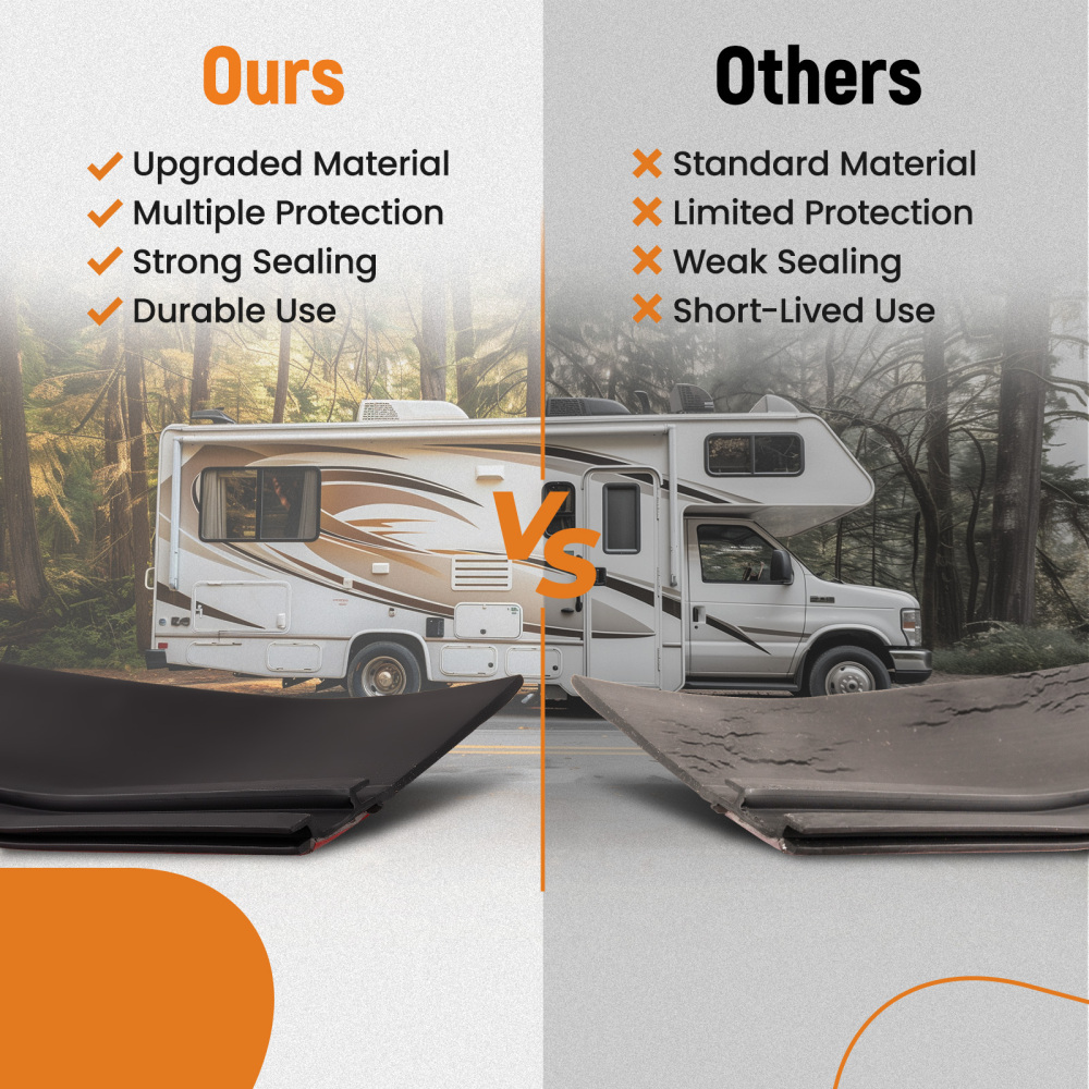 RV Slide Out Seal Wiper Black Rubber for RV Camper Slideout System for 018-341