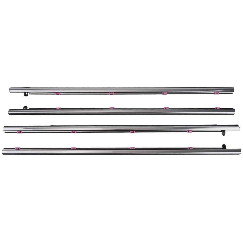 4pc Window Sweep Belt Weatherstrip compatible for Honda Accord 2013-2017 72410T2AA01 Rubber