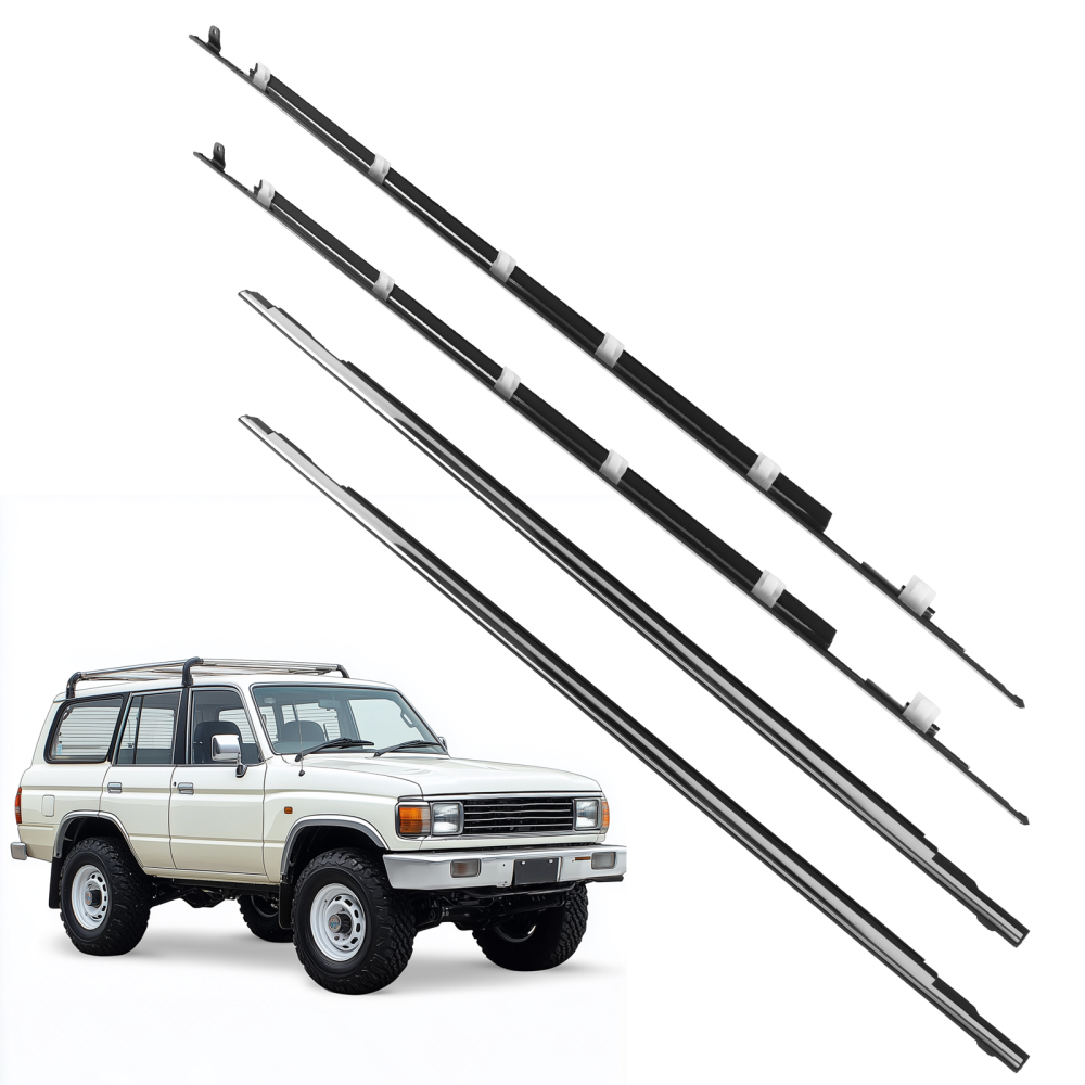 4x Window Glass Seals Door Belt Weather Strip compatible for Toyota LandCruiser 80 Series