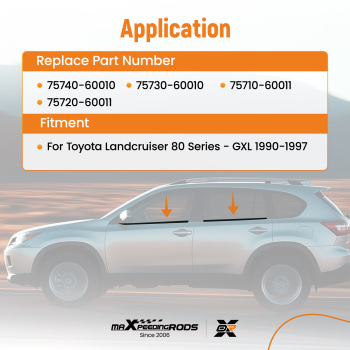 4x Window Glass Seals Door Belt Weather Strip compatible for Toyota LandCruiser 80 Series