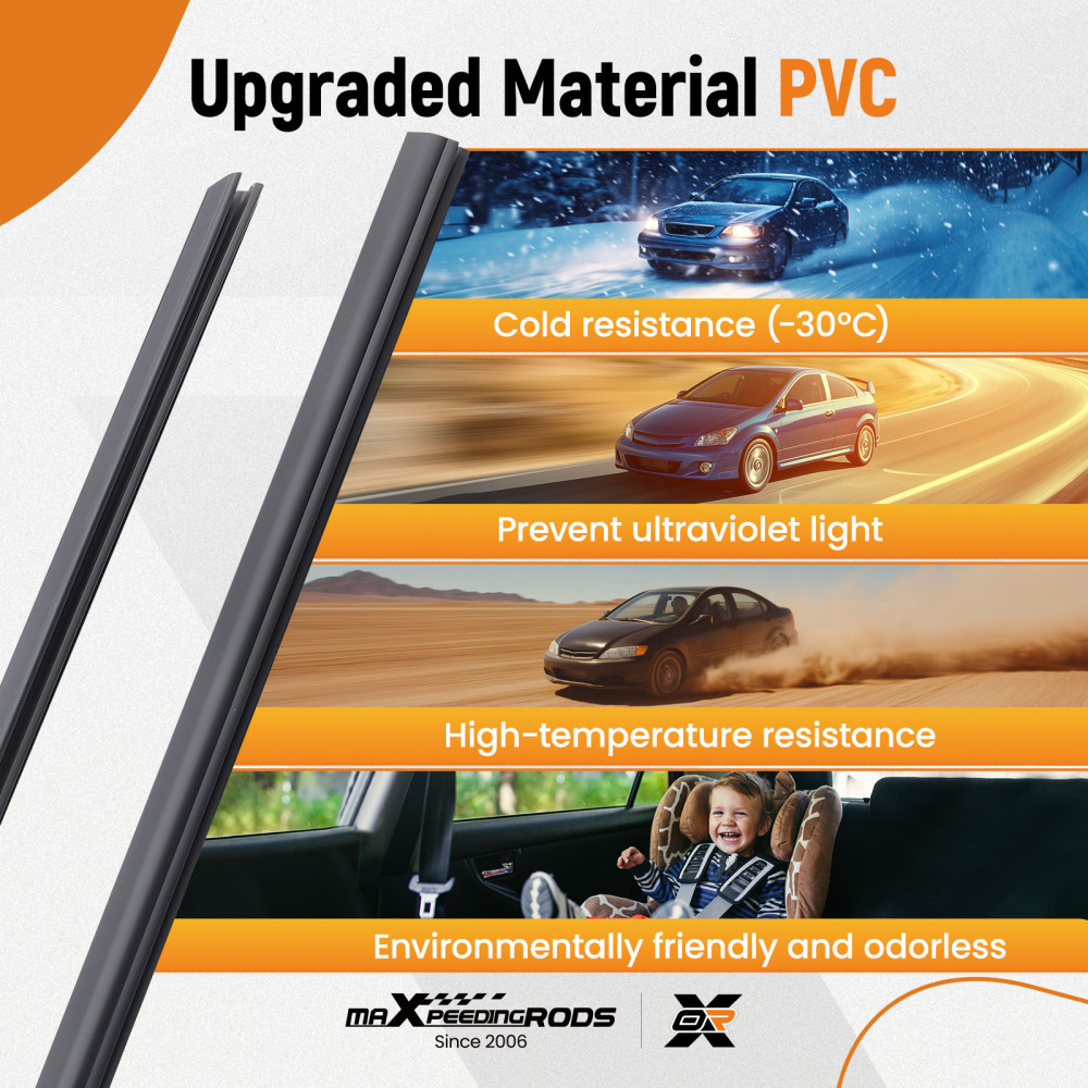 92277518 4×Door Window Reveal Molding Weatherstrip For 08-09 compatible for Pontiac G8 GT GXP