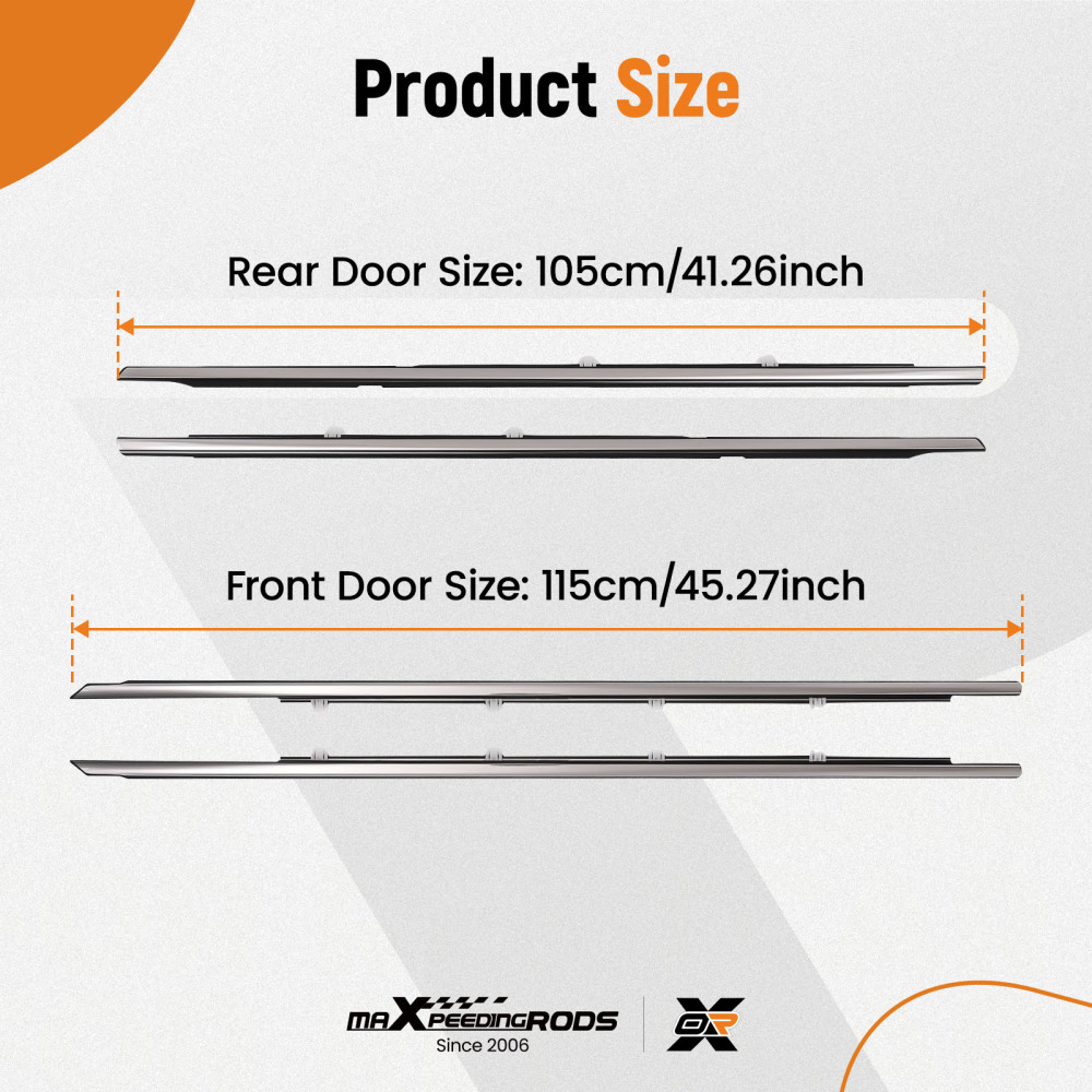 4x Weather strip Window Moulding Trim Seal Belt Compatible For Accord 2008-2012 72910TA0A01	