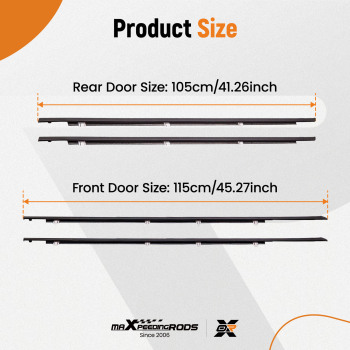 4Pcs Outside Window Moulding Weatherstrip Seal Belt compatible for Honda Accord 2008-2012