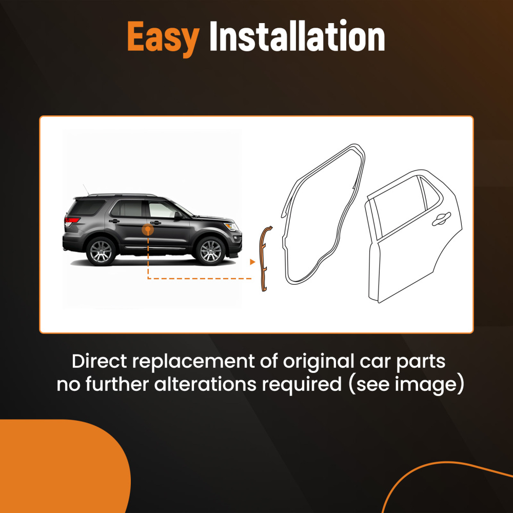 LR Rear Door Weatherstrip Seal 2pcs compatible for Ford Explorer 2011-2019 BB5Z-7825324-B