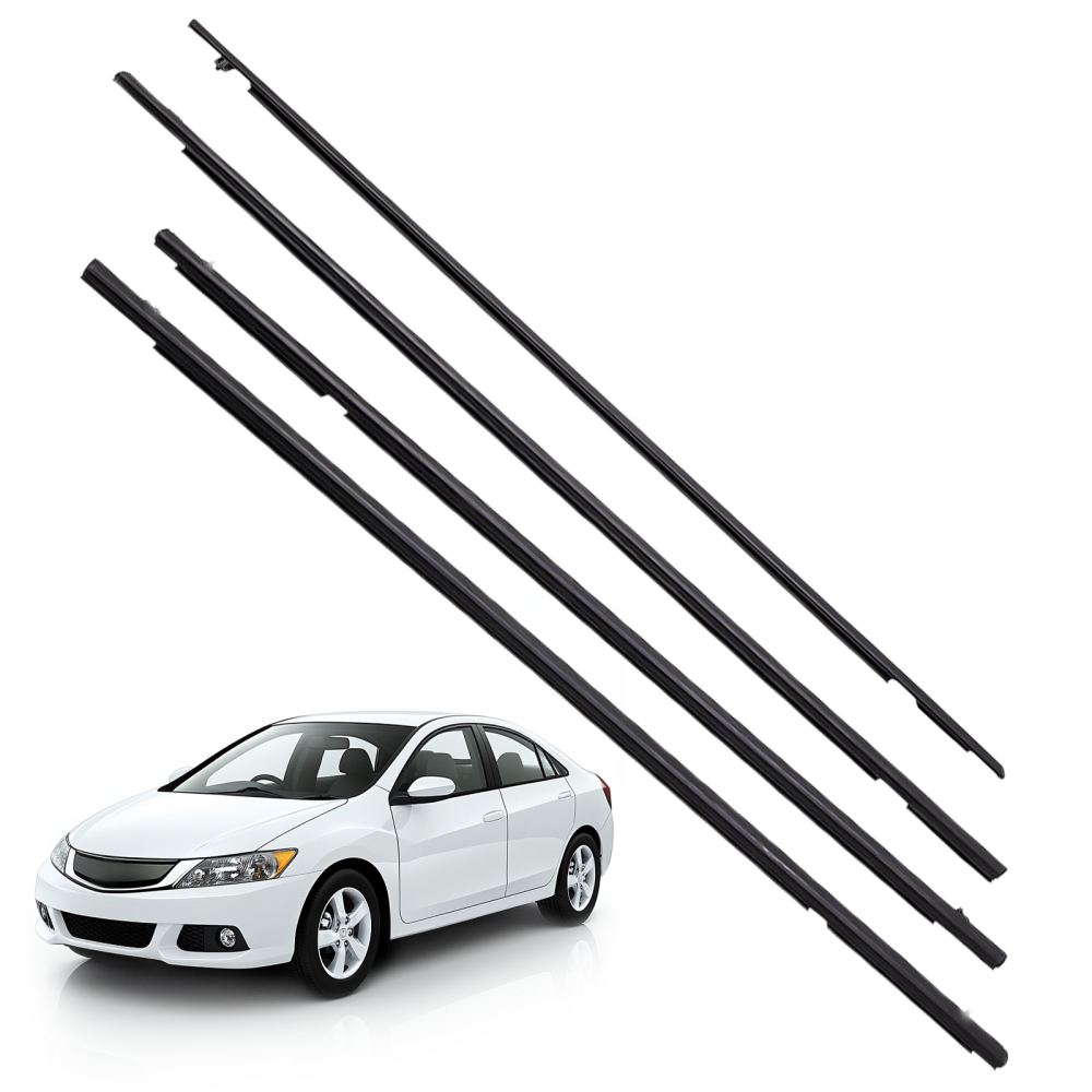 4x Car Weatherstrip Window Moulding Trim Seal Belt compatible for Honda Civic 2010 2011