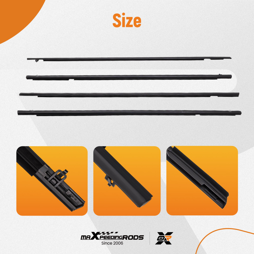 4x Car Weatherstrip Window Moulding Trim Seal Belt compatible for Honda Civic 2010 2011