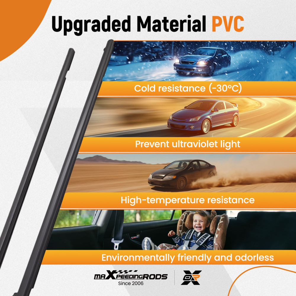 4x Car Weatherstrip Window Moulding Trim Seal Belt compatible for Honda Civic 2010 2011