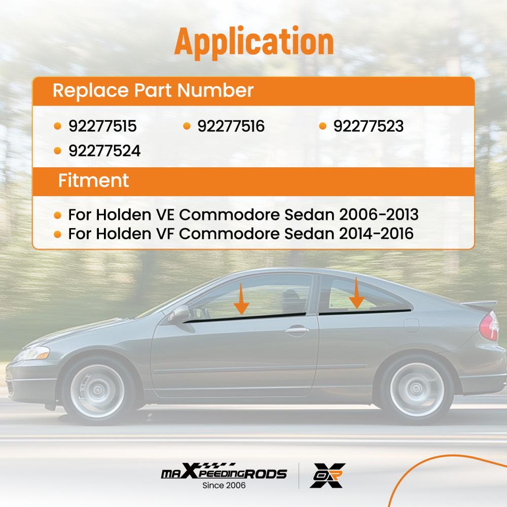 Window Belt Mould Rubber Seal Strips compatible for Holden Commodore VE VF SEDAN V6 V8