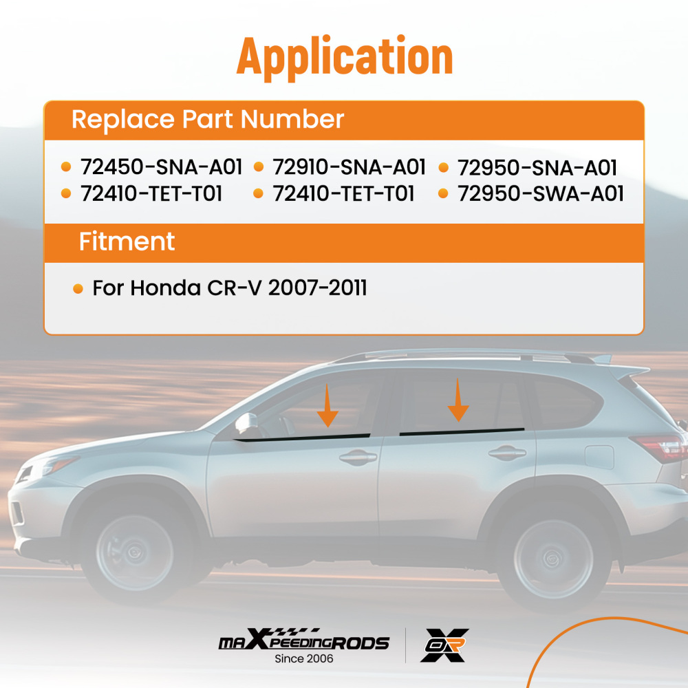 4pcs Outside Window Glass Seals Belt Door Weatherstrip compatible for Honda CR-V 2007-2011