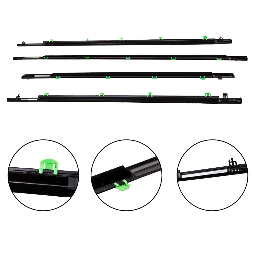 4pcs Outside Window Glass Seals Belt Door Weatherstrip compatible for Honda CR-V 2007-2011