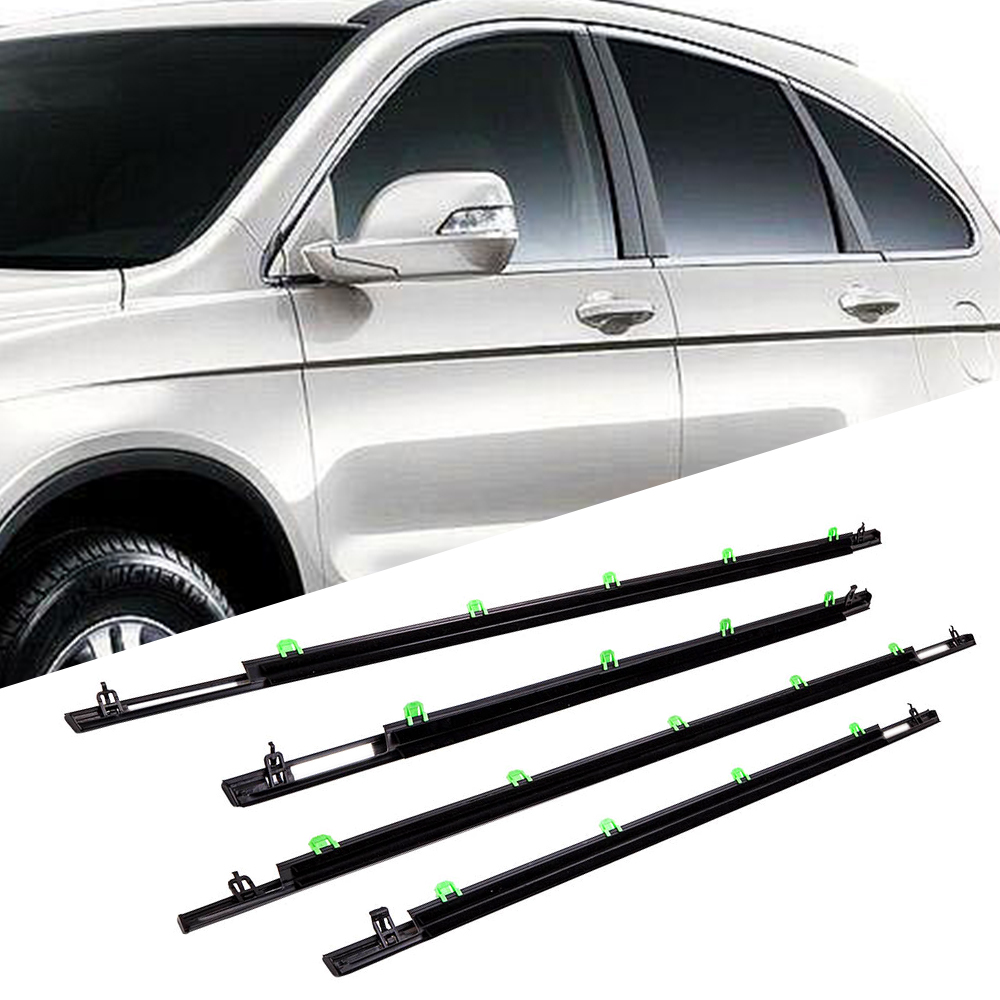 4pcs Outside Window Glass Seals Belt Door Weatherstrip compatible for Honda CR-V 2007-2011