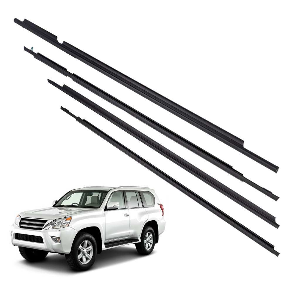 4pcs Window Moulding Weatherstrip Seal compatible for Toyota Land Cruiser Prado 120 03-09