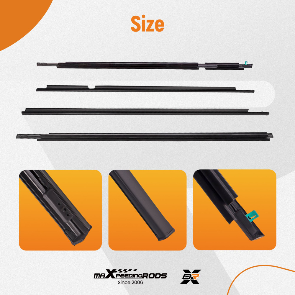 4pcs Window Moulding Weatherstrip Seal compatible for Toyota Land Cruiser Prado 120 03-09