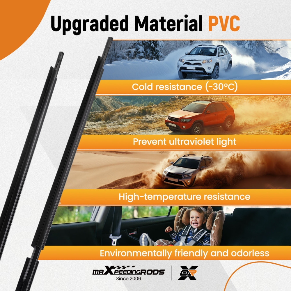 4pcs Window Moulding Weatherstrip Seal compatible for Toyota Land Cruiser Prado 120 03-09