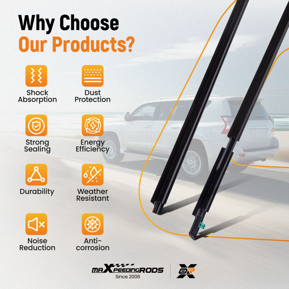 4pcs Window Moulding Weatherstrip Seal compatible for Toyota Land Cruiser Prado 120 03-09