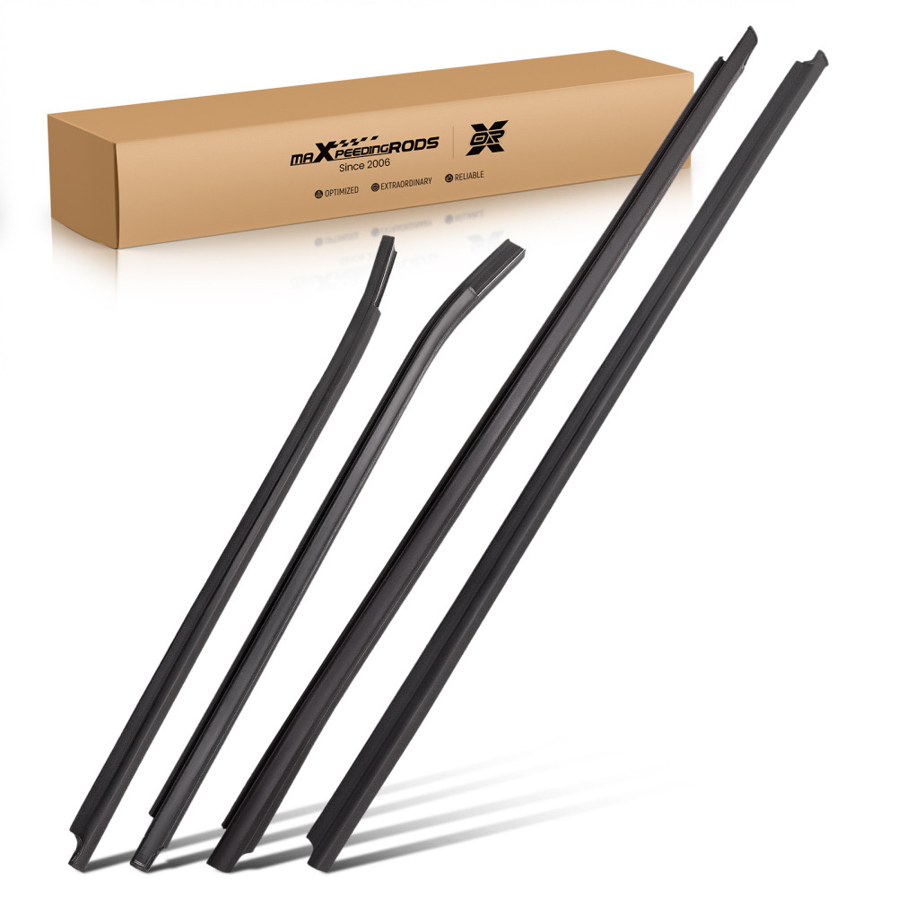 4 Weatherstrip Window Moulding Trim compatible for Toyota HILUX SR5 Double Cab 4Doors 05-15