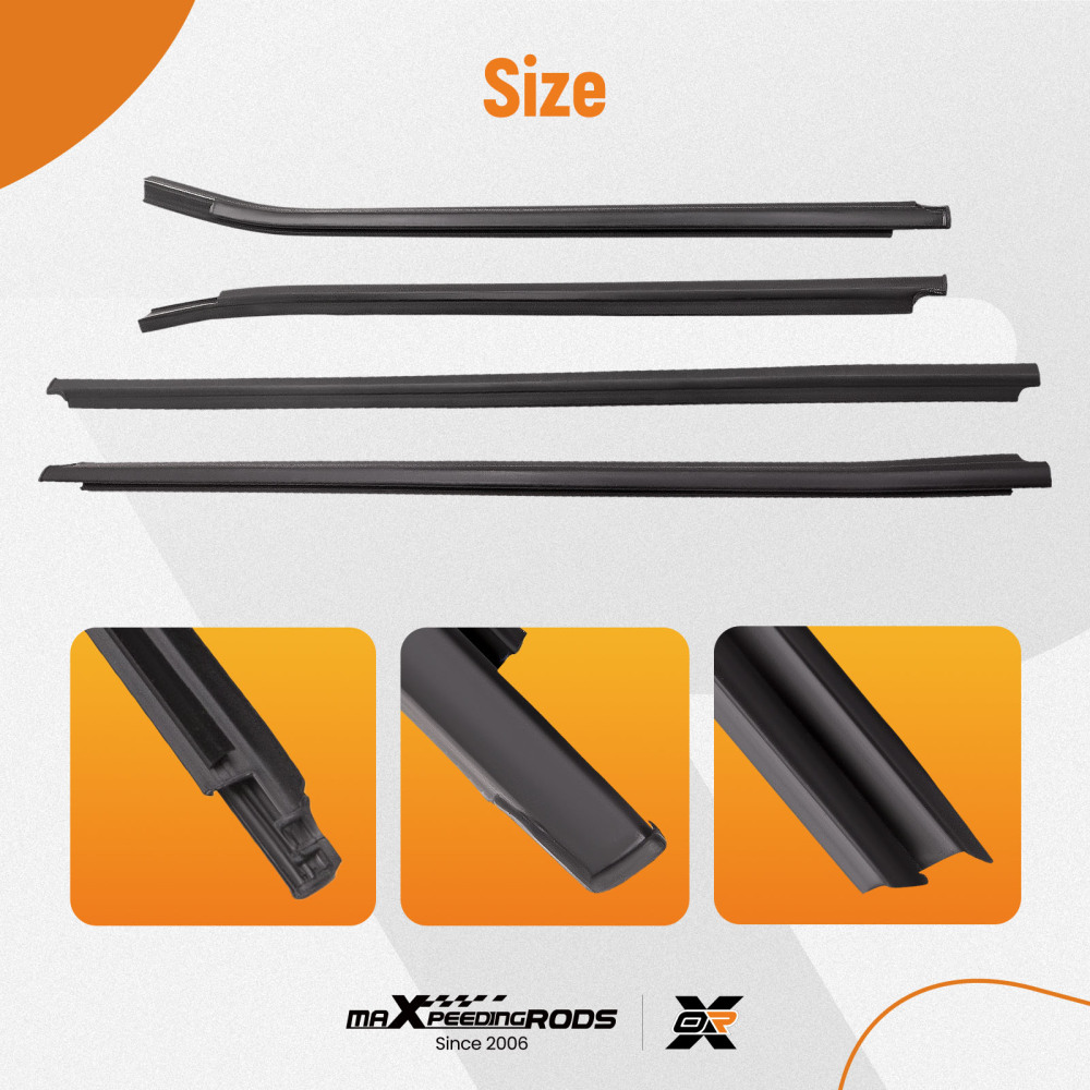 4 Modanatura per finestra di guarnizione Window compatibile per Toyota HILUX SR5 Double Cab 4Doors 05-15