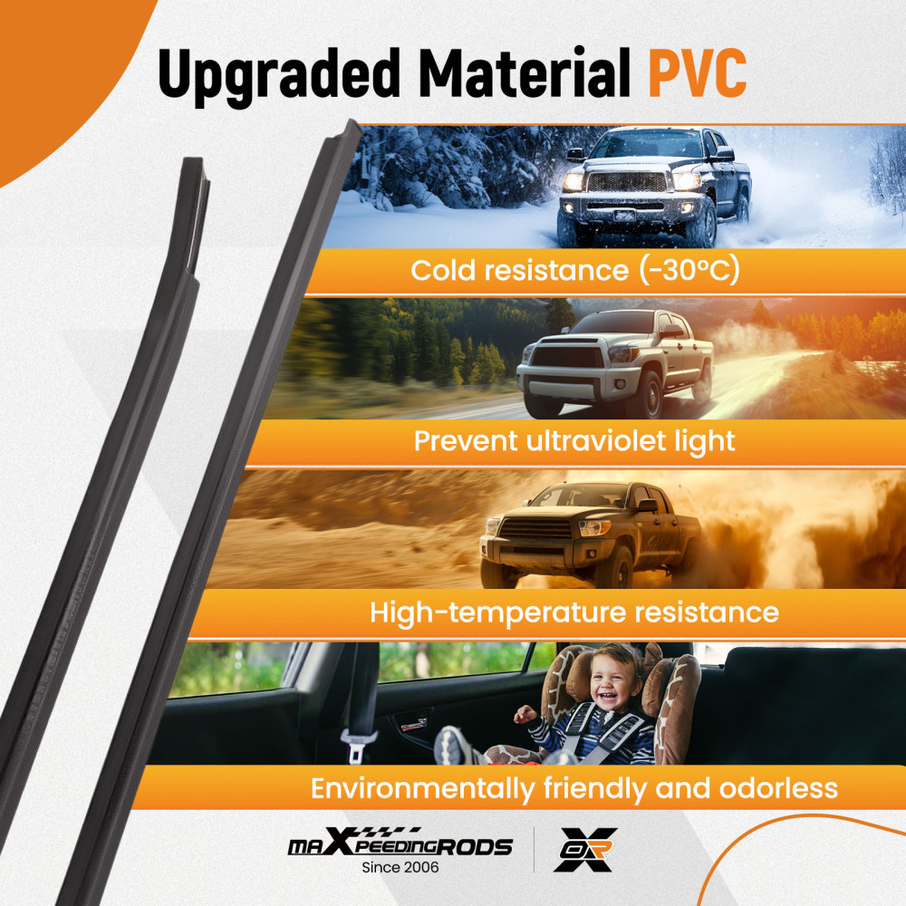 4 Modanatura per finestra di guarnizione Window compatibile per Toyota HILUX SR5 Double Cab 4Doors 05-15