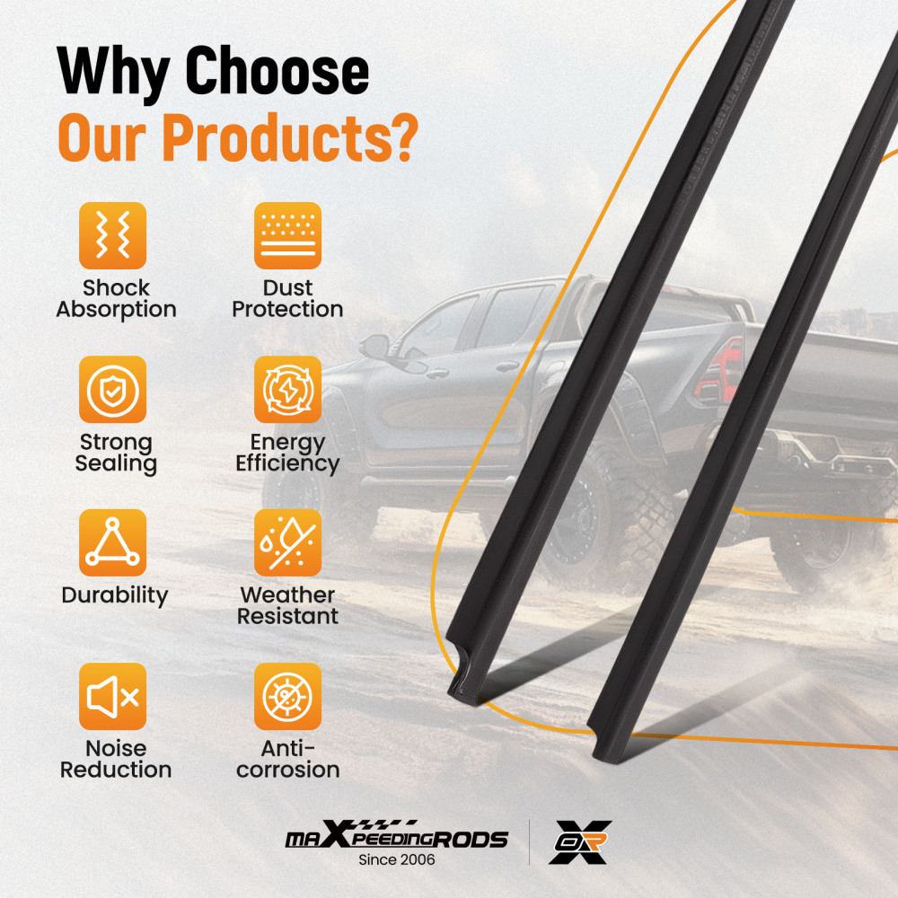 4 Modanatura per finestra di guarnizione Window compatibile per Toyota HILUX SR5 Double Cab 4Doors 05-15