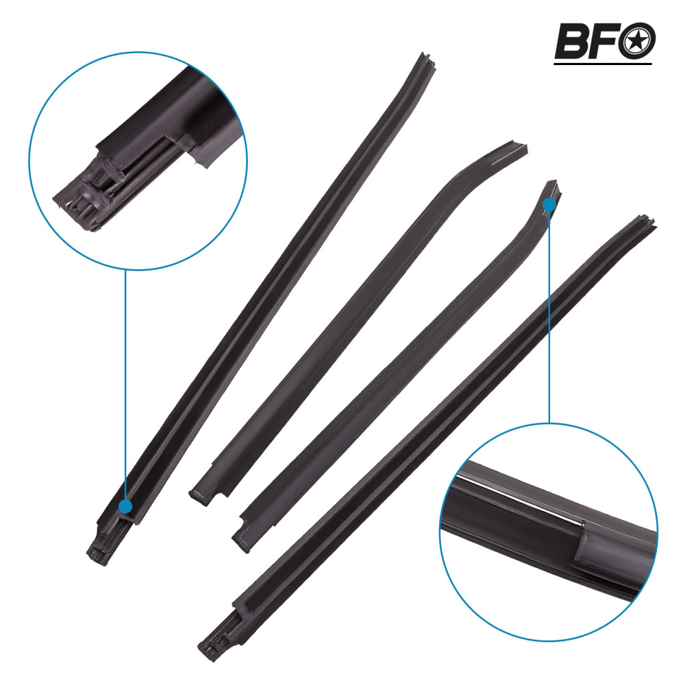 4 Weatherstrip Window Moulding Trim compatible for Toyota HILUX SR5 Double Cab 4Doors 05-15