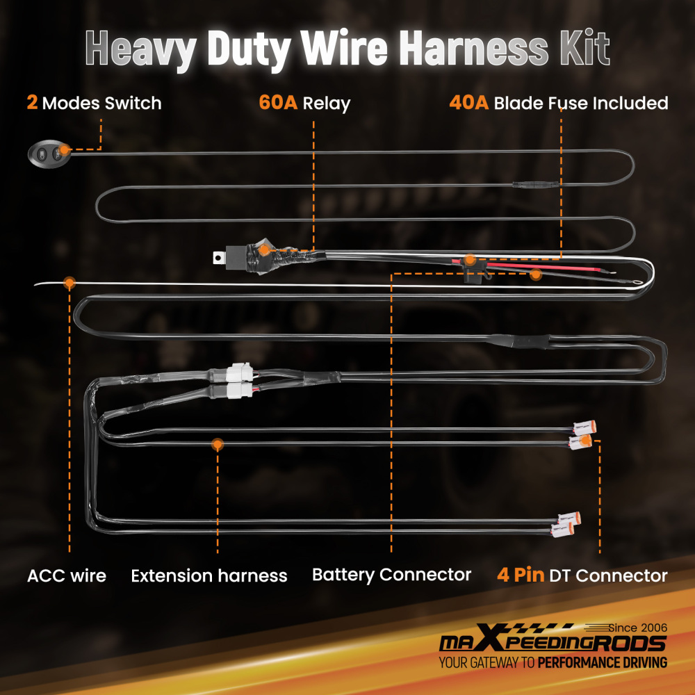 Arnés Cableado Interruptor LED 12-24V For maXpeedingrods Crosshair DRL 4 Luces