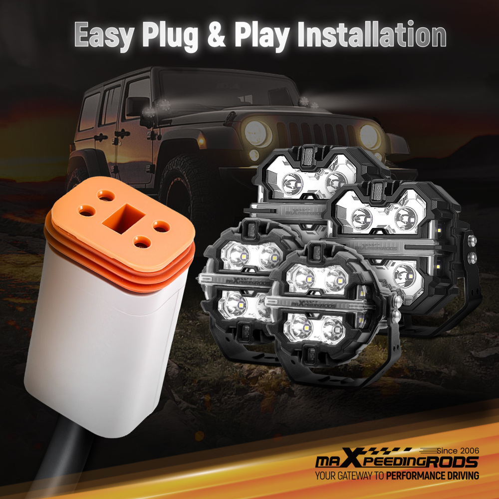 Arnés Cableado Interruptor LED 12-24V For maXpeedingrods Crosshair DRL 4 Luces
