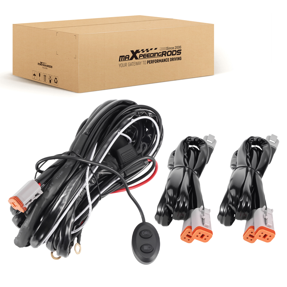 Wiring Harness Switch For maXpeedingrods LED Light Bar 12-24V 30A 4PIN DT Plug