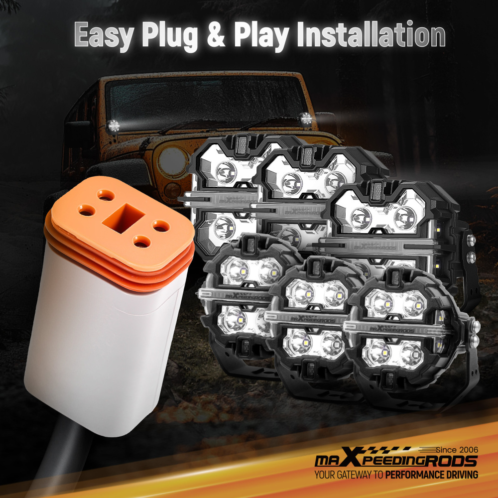 Arnés Cableado 6 Salidas For Luces LED maXpeedingrods Crosshair 12-24V 40A 4PIN