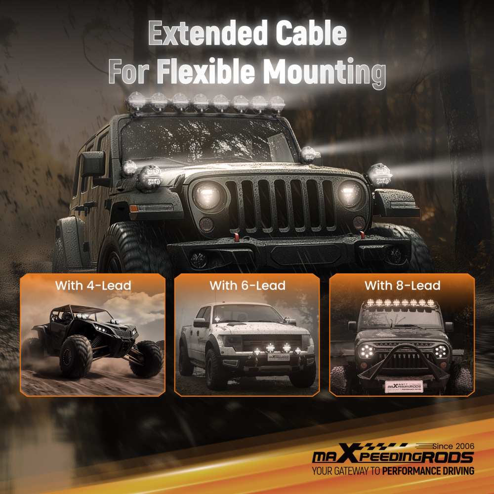 Arnés Cableado 6 Salidas For Luces LED maXpeedingrods Crosshair 12-24V 40A 4PIN