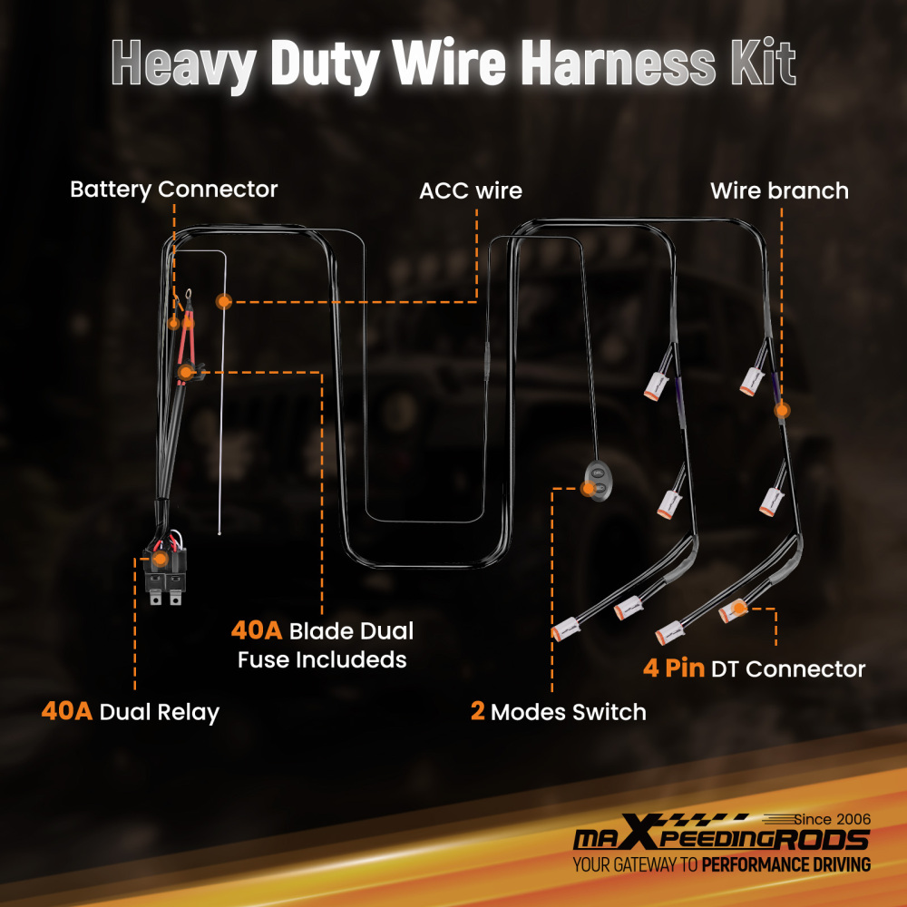 Wiring Harness Switch For maXpeedingrods Crosshair LED Lights 12-24V 30A 8-Way