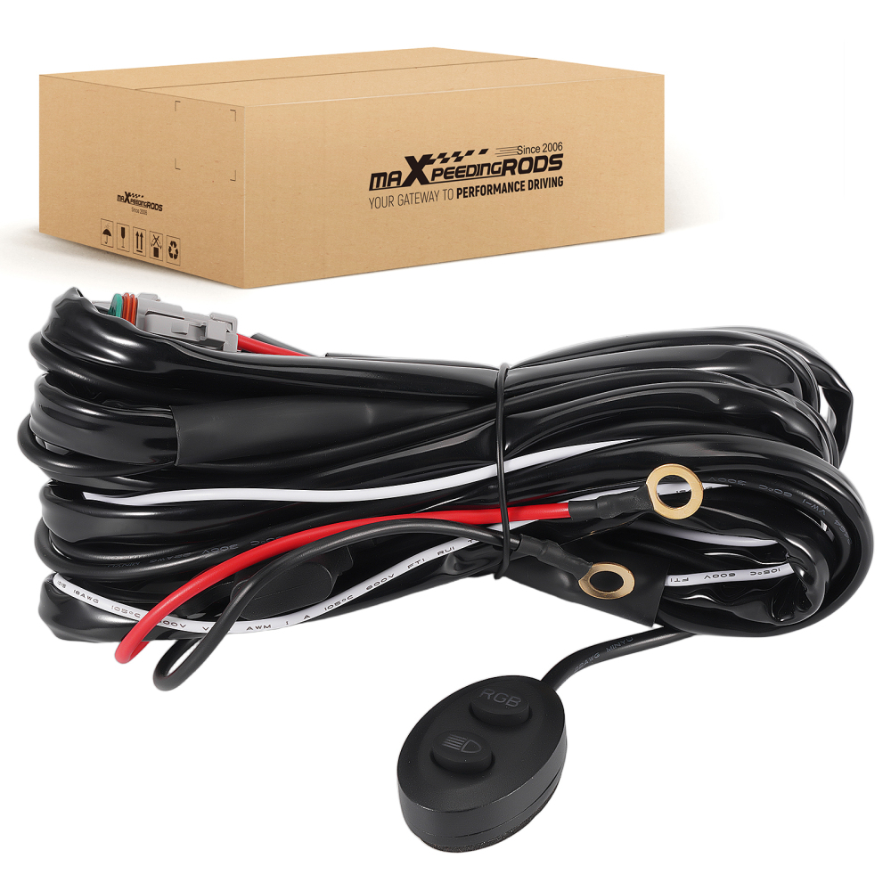 Wiring Harness Switch For maXpeedingrods Crosshair RGB LED Light 14AWG 3M 30A